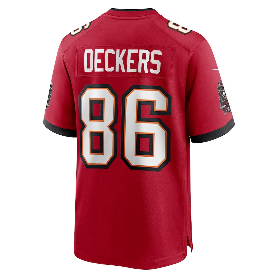 Evan Deckers 86 Tampa Bay Buccaneers Game Red NFL Jersey Men's