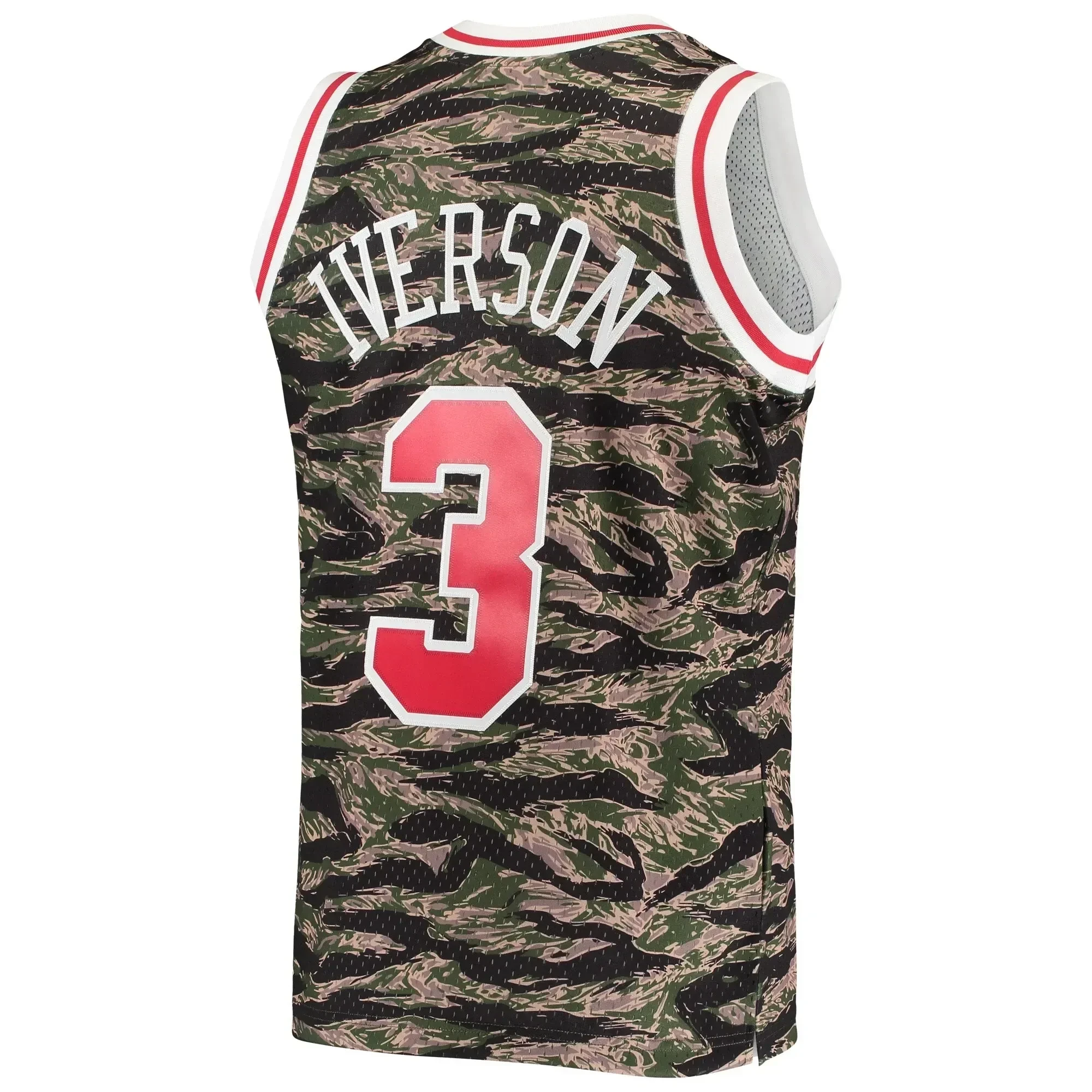 Allen Iverson Philadelphia 76ers Mitchell Ness Hardwood Classics Tiger Swingman Camo NBA Jersey Men's