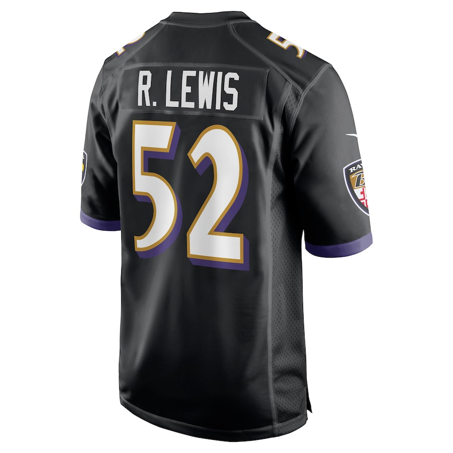 Ray Lewis 52 Baltimore Ravens Retired Black NFL Jersey Men's