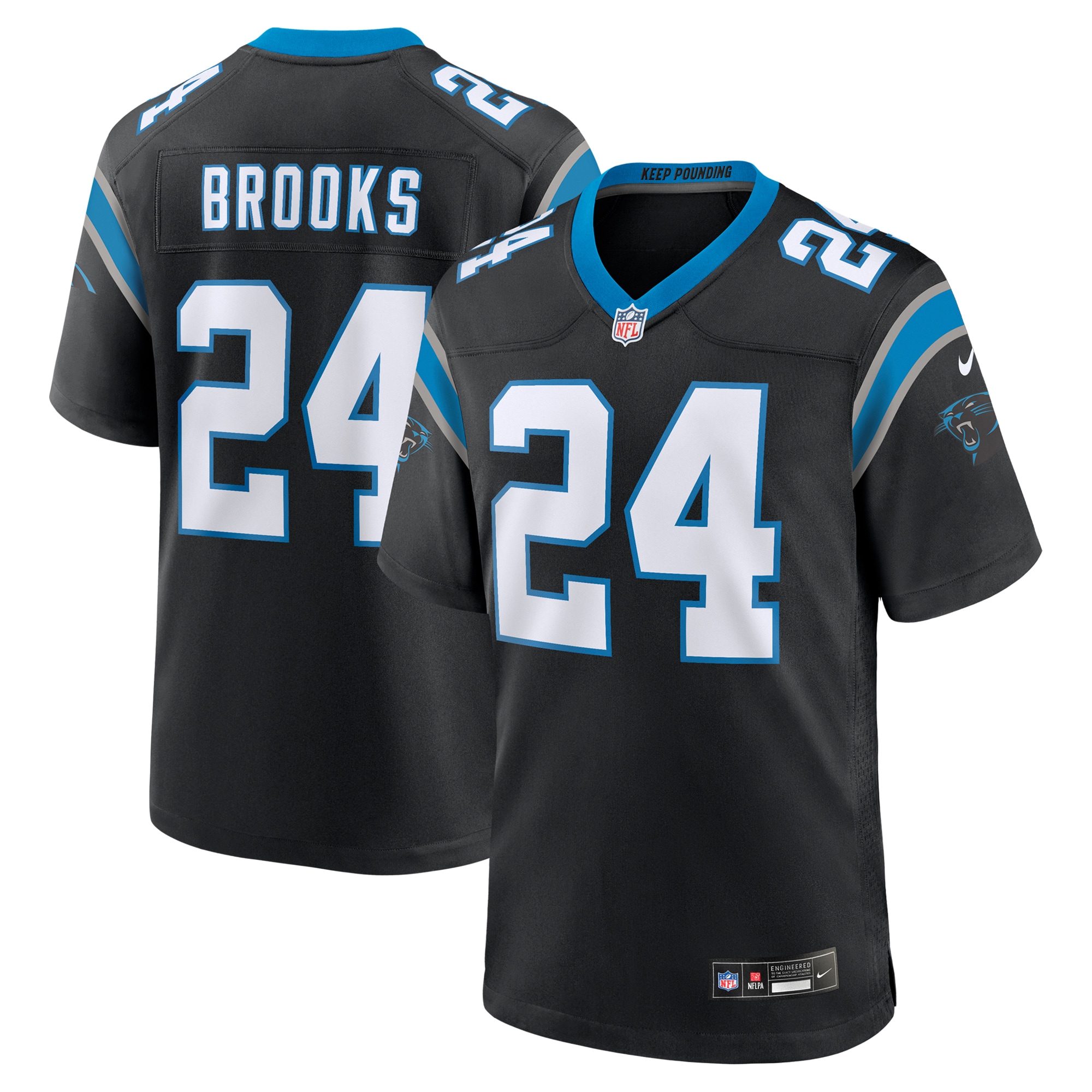 Carolina Panthers Jonathon Brooks Black Game NFL Jersey Men's