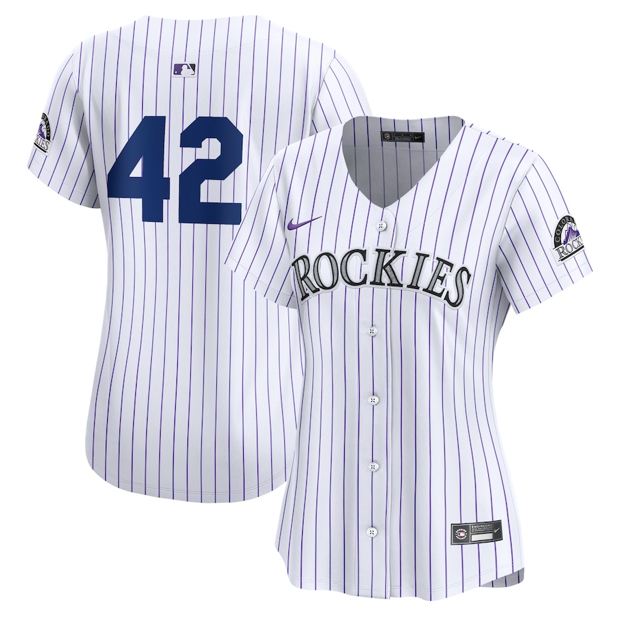 Colorado Rockies Women's 2024 Jackie Robinson Day Home Limited Jersey White