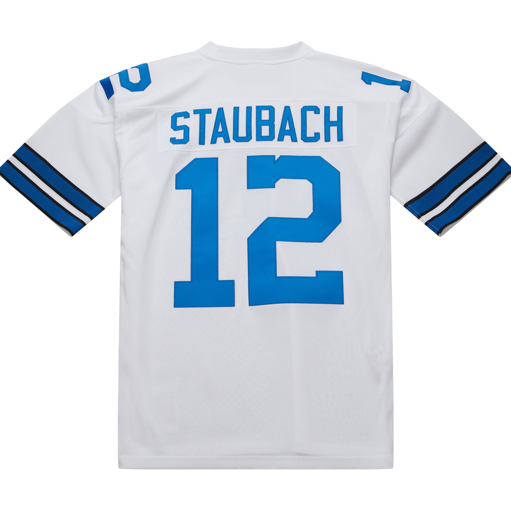 Dallas Cowboys 1975 Roger Staubach Mitchell Ness White Throwback Retired Player NFL Jersey Men's