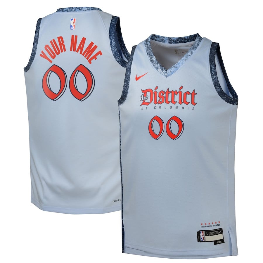 Washington Wizards 2024/25 Swingman Custom City Edition Powder Blue NBA Jersey Youth