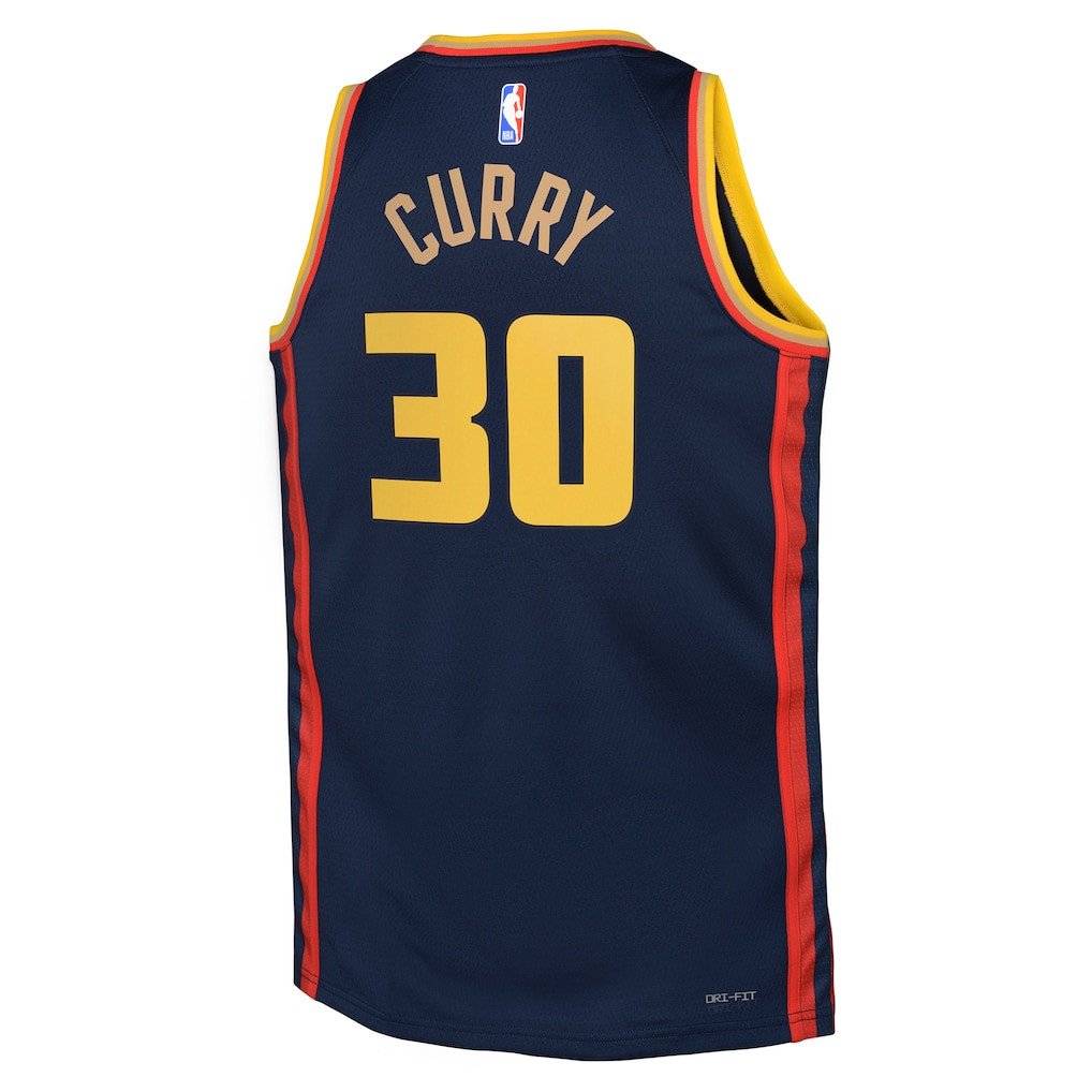 Stephen Curry 30 Golden State Warriors 2024/25 Swingman Playe City Edition Navy NBA Jersey Youth