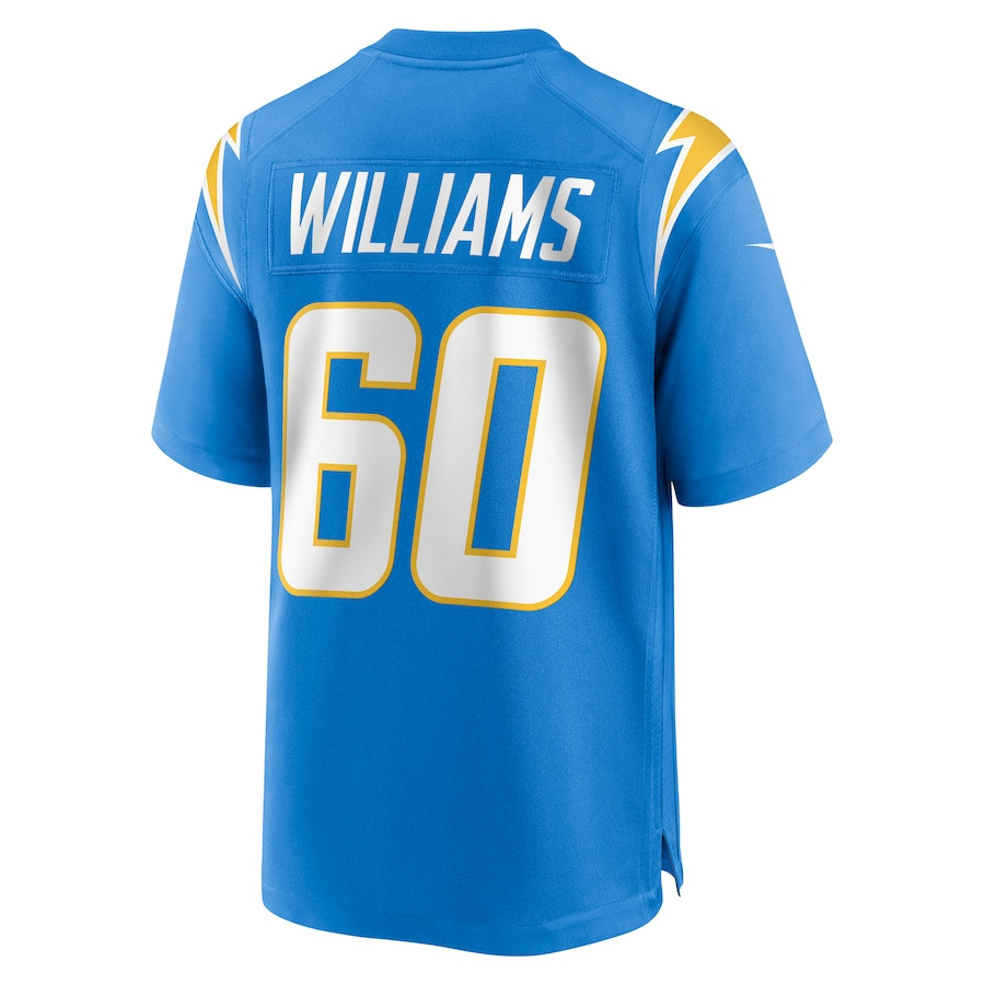 Bucky Williams 60 Los Angeles Chargers Team Game Powder Blue NFL Jersey Men's