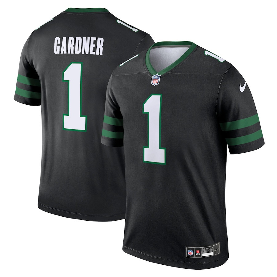 Ahmad Sauce Gardner 1 New York Jets Alternate Legend Legacy Black NFL Jersey Men's