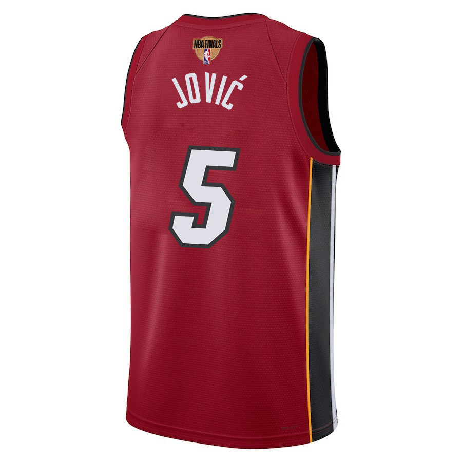 Nikola Jovic 5 Miami Heat Final Champions 2023 Swingman Red NBA Jersey Men's
