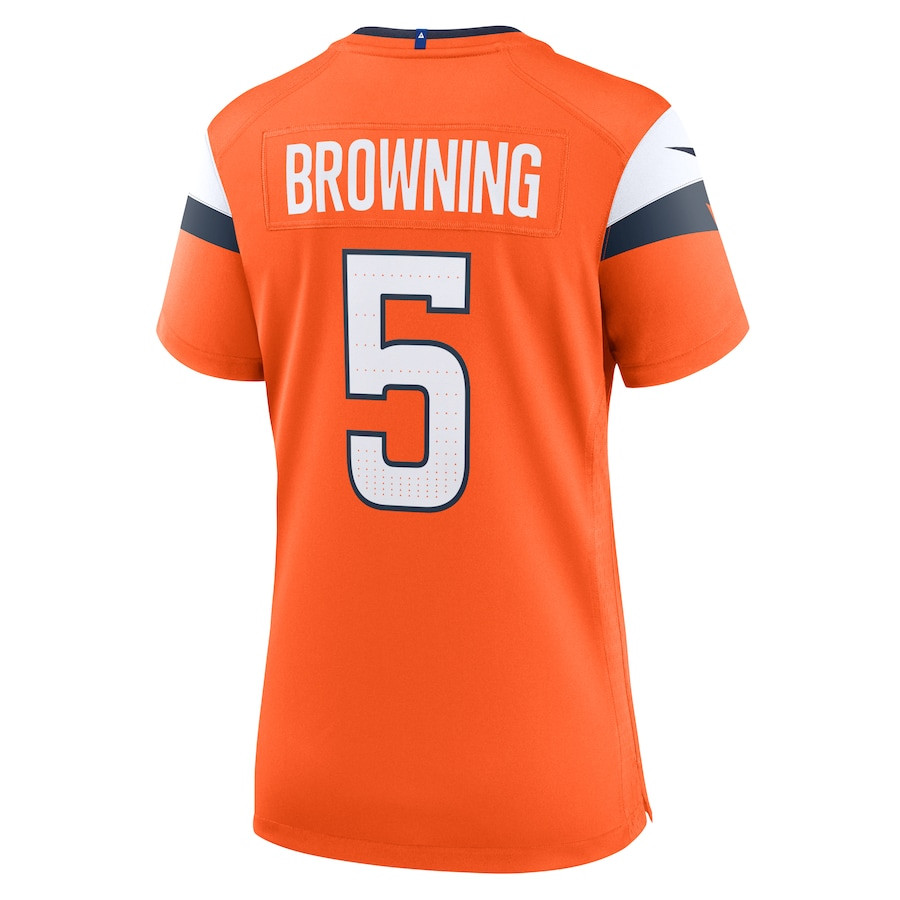 Baron Browning 5 Denver Broncos Team Game Orange NFL Jersey Women's