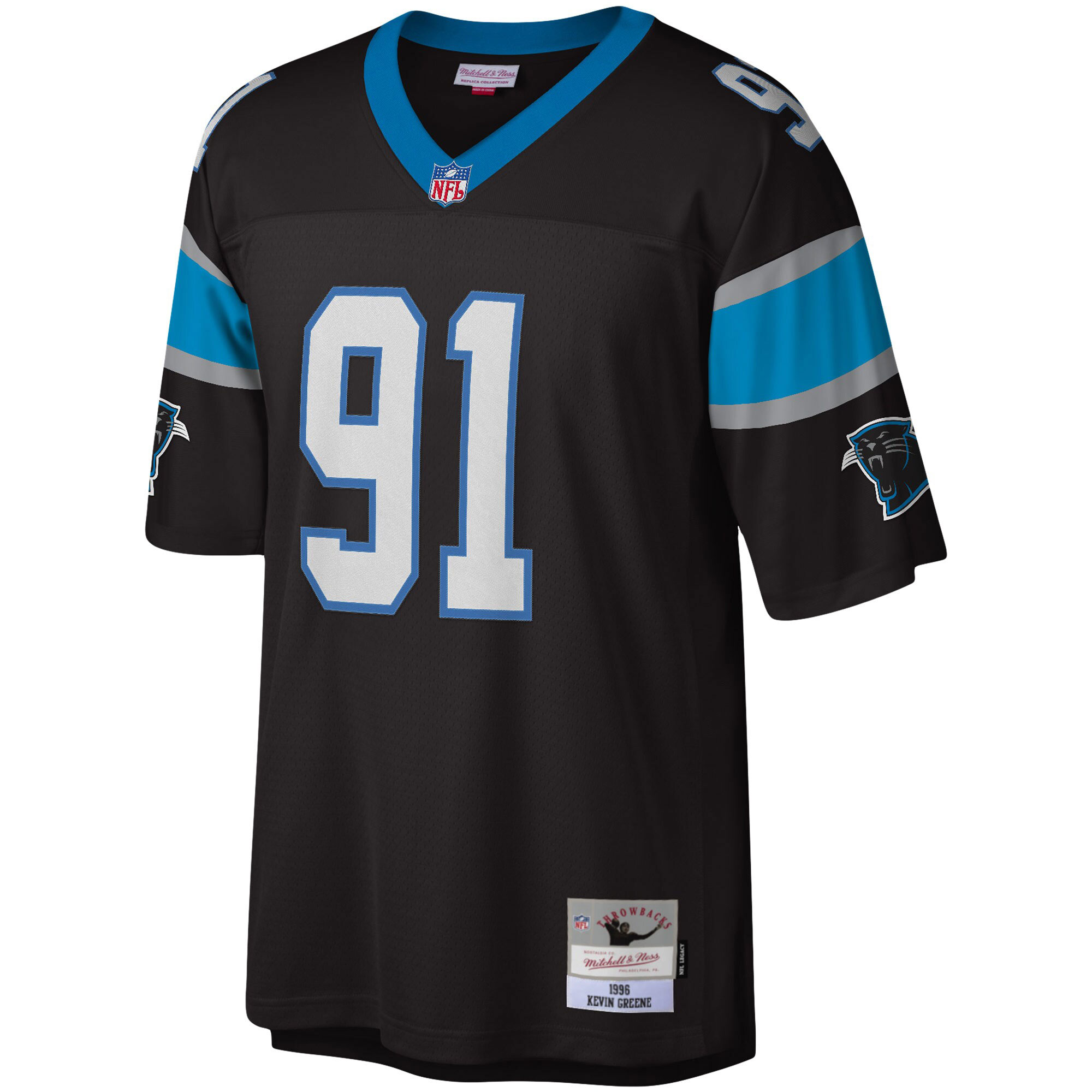 Carolina Panthers Kevin Greene Mitchell Ness Black Big Tall 1996 Retired Player NFL Jersey Men's
