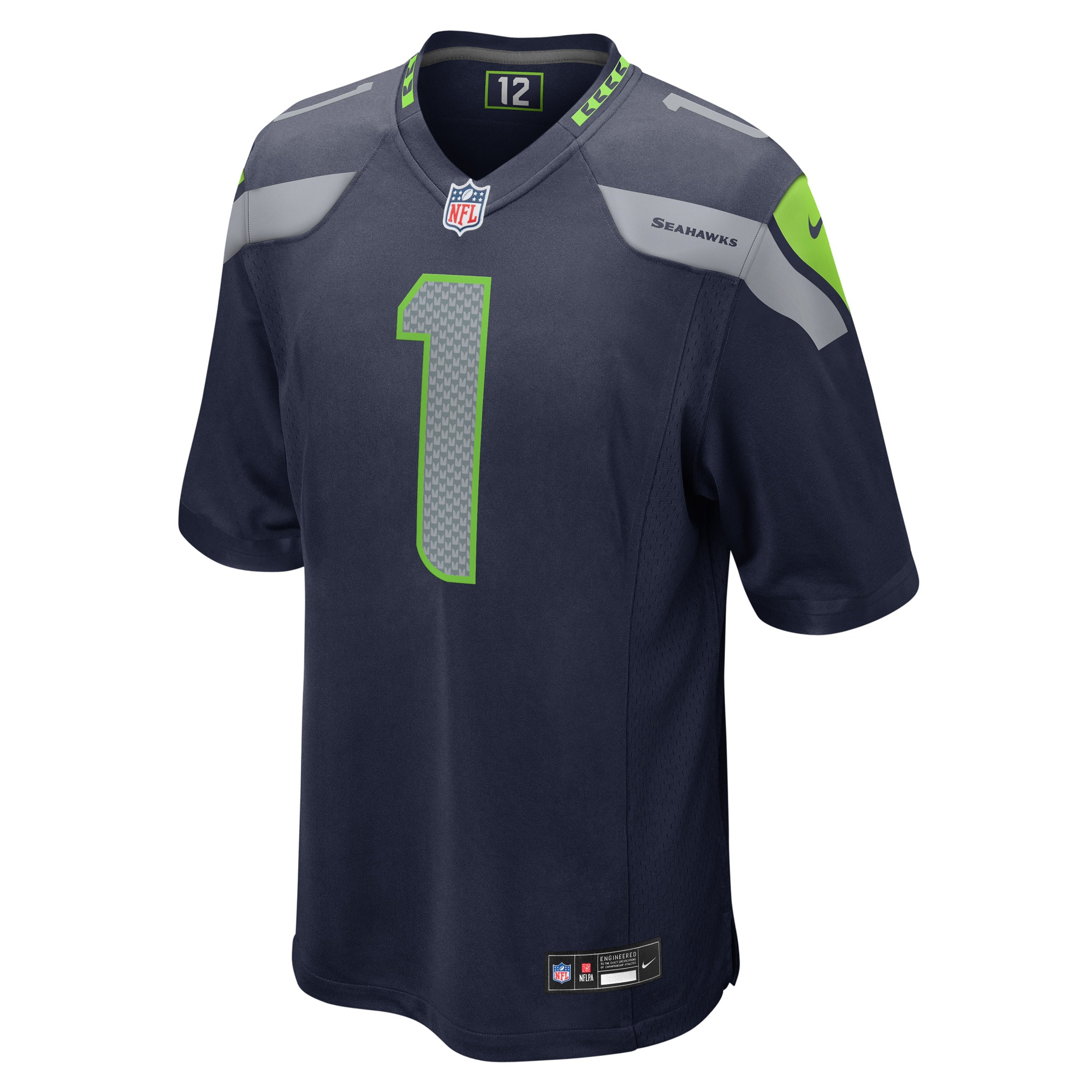 Seattle Seahawks Number 1 Groom College Navy Game NFL Jersey Men's
