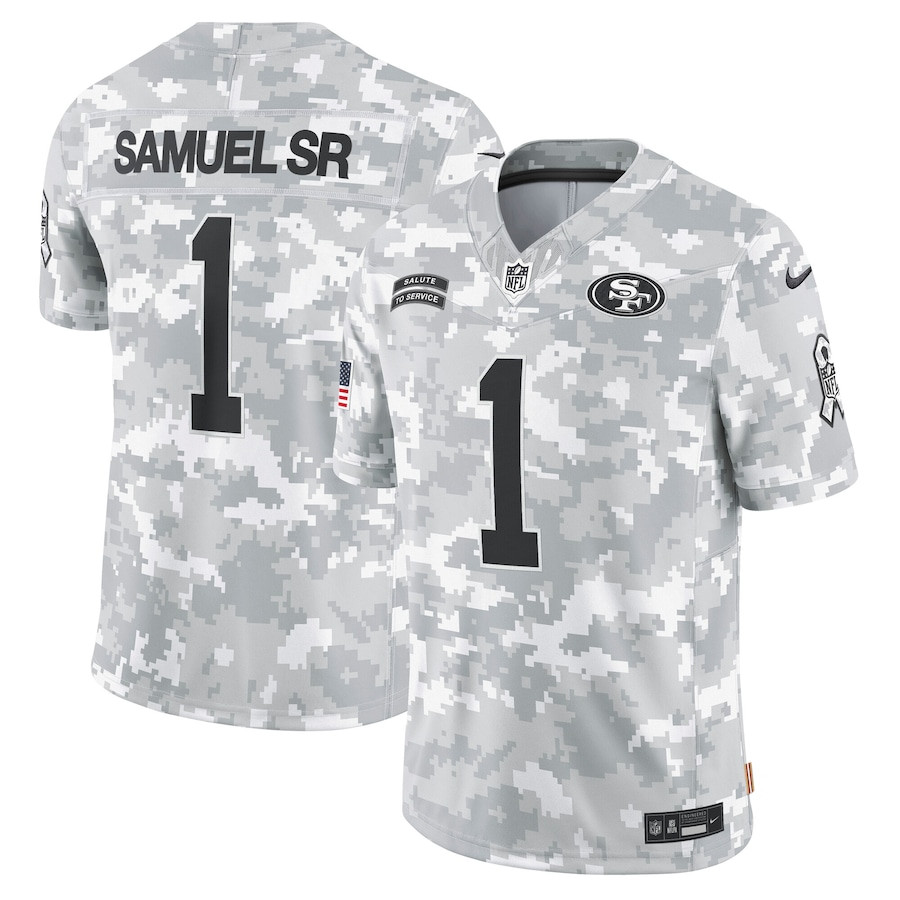 Deebo Samuel Sr 1 San Francisco 49ers 2024 Salute to Service Limited Arctic Camo NFL Jersey Men's