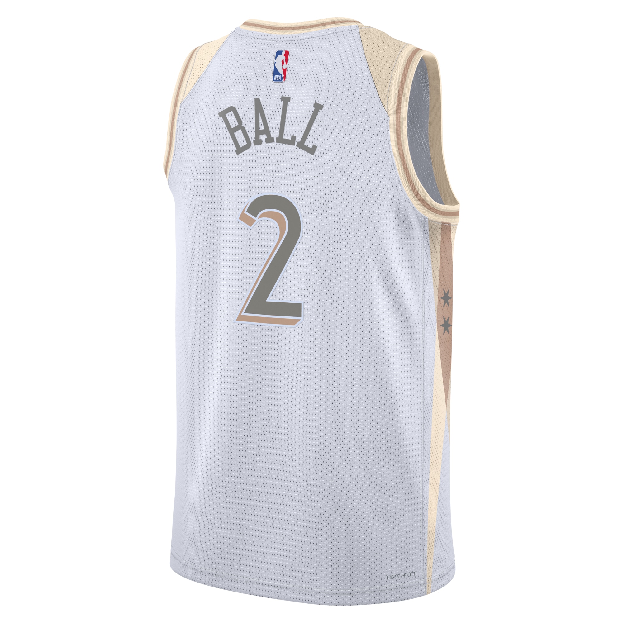 Chicago Bulls City Edition Swingman 202 White Lonzo Bal Unisex NBA Jersey Unisex