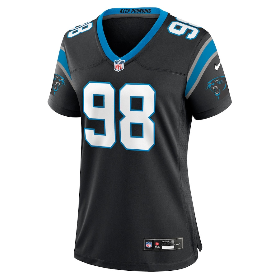 D.J. Wonnum 98 Carolina Panthers Game Black NFL Jersey Women's