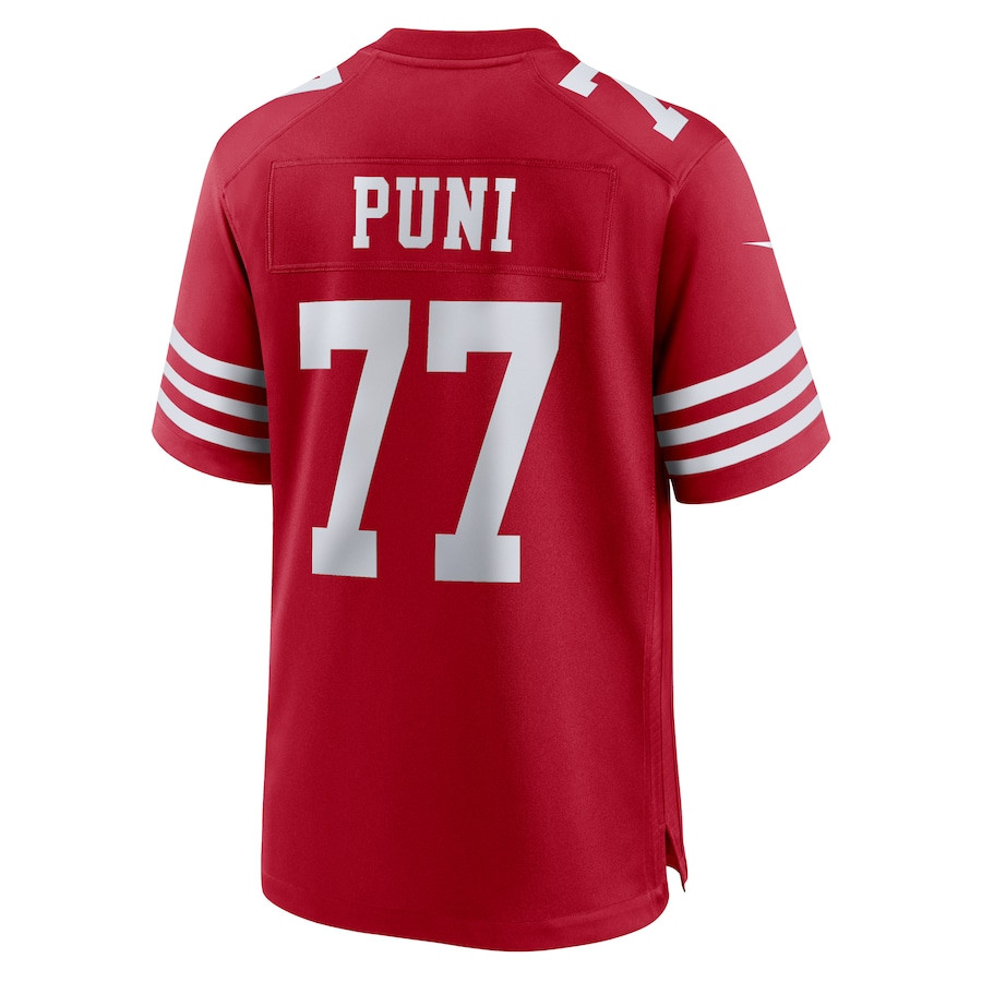Dominick Puni 77 San Francisco 49ers Team Game Scarlet NFL Jersey Men's