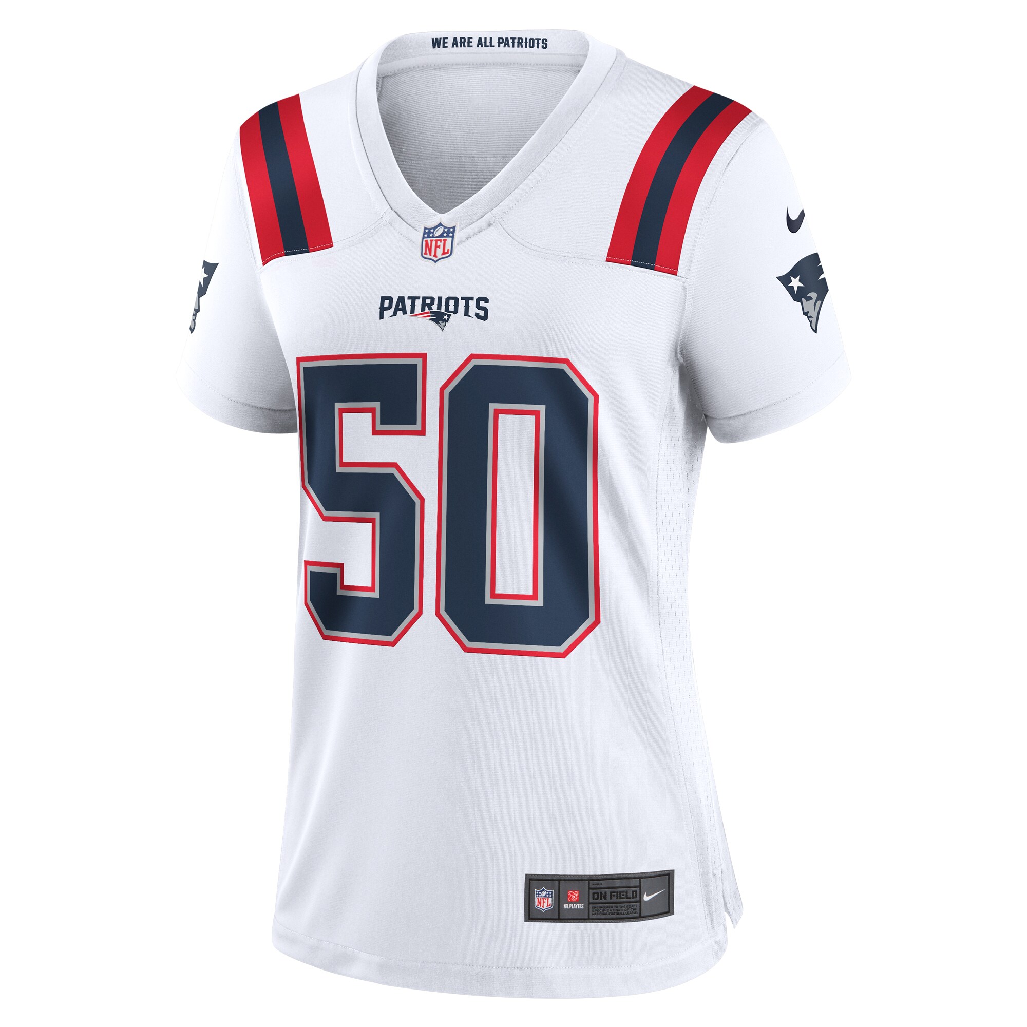New England Patriots Mike Vrabel White Retired Player Game NFL Jersey Women's
