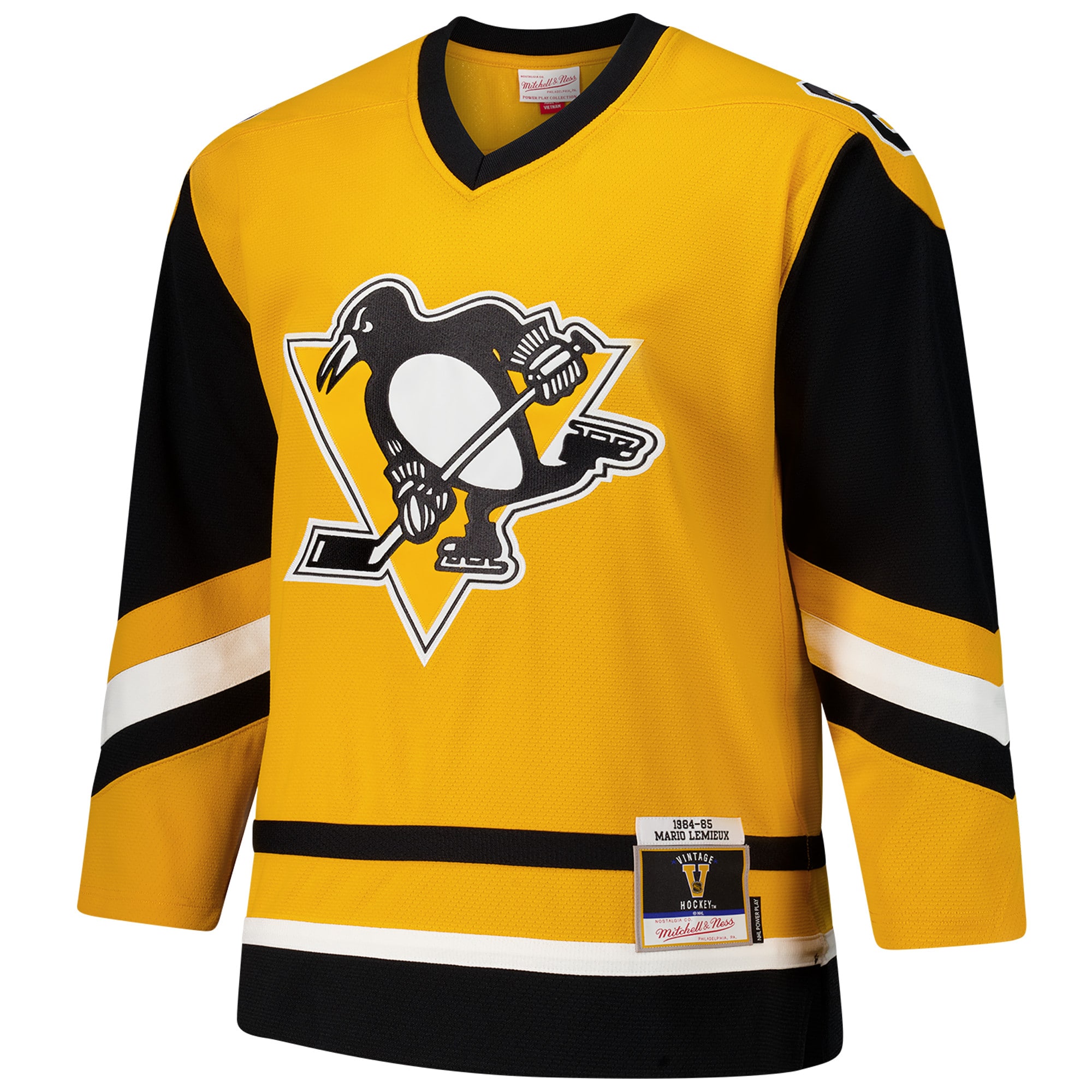 Pittsburgh Penguins Mario Lemieux Gold 1984-85 Power Play NHL Jersey Men's