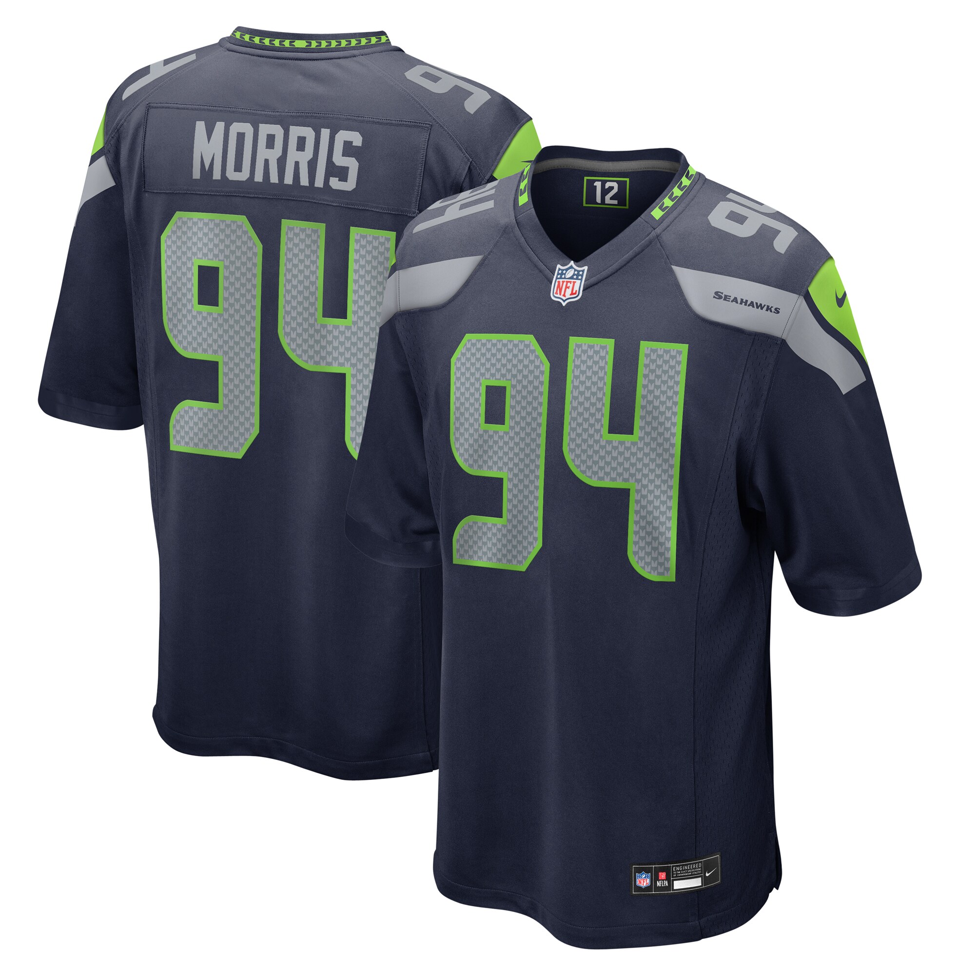 Seattle Seahawks Mike Morris College Navy Game NFL Jersey Men's