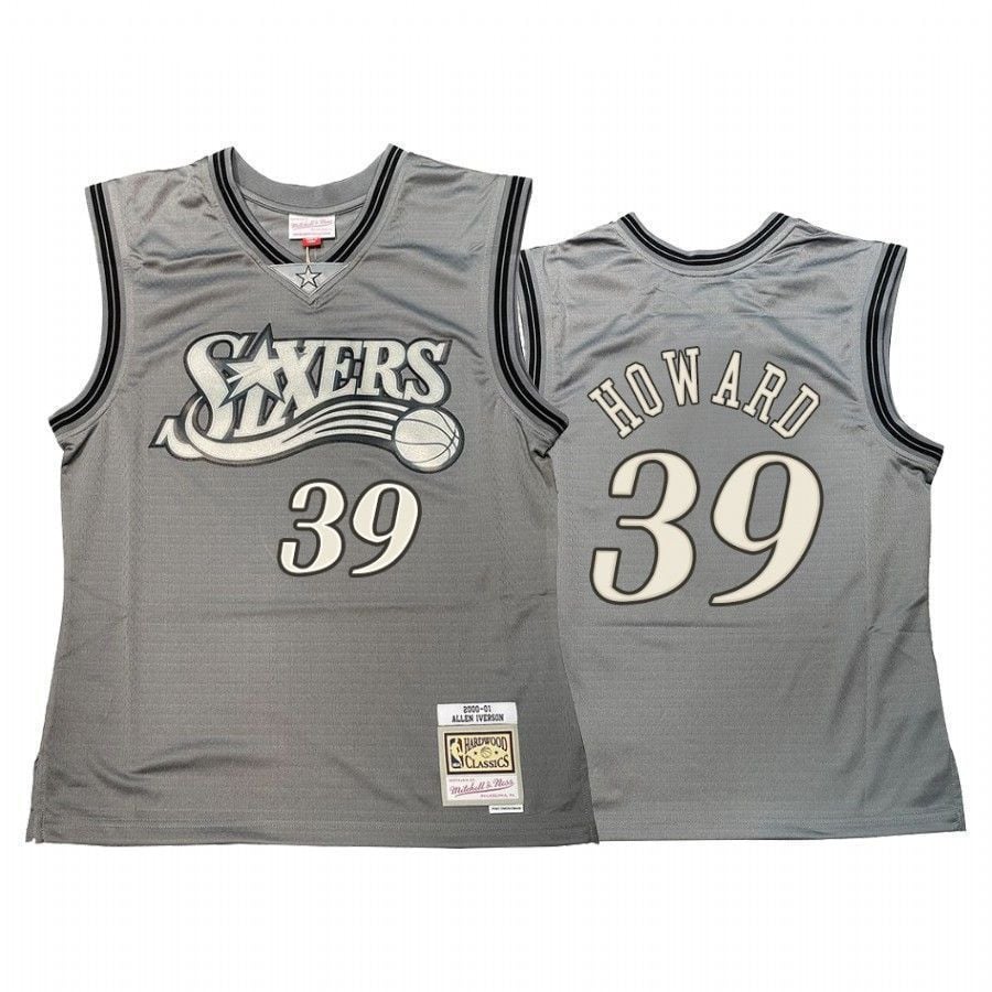 Dwight Howard 39 Philadelphia 76ers Hardwood Classics Gray NBA Jersey Men's