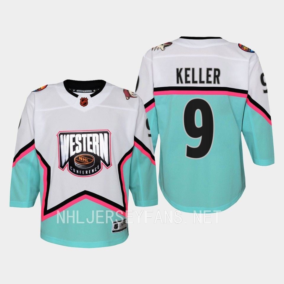 Clayton Keller 9 Arizona Coyotes 2023 All Star Game White Equipment NHL Jersey Men's