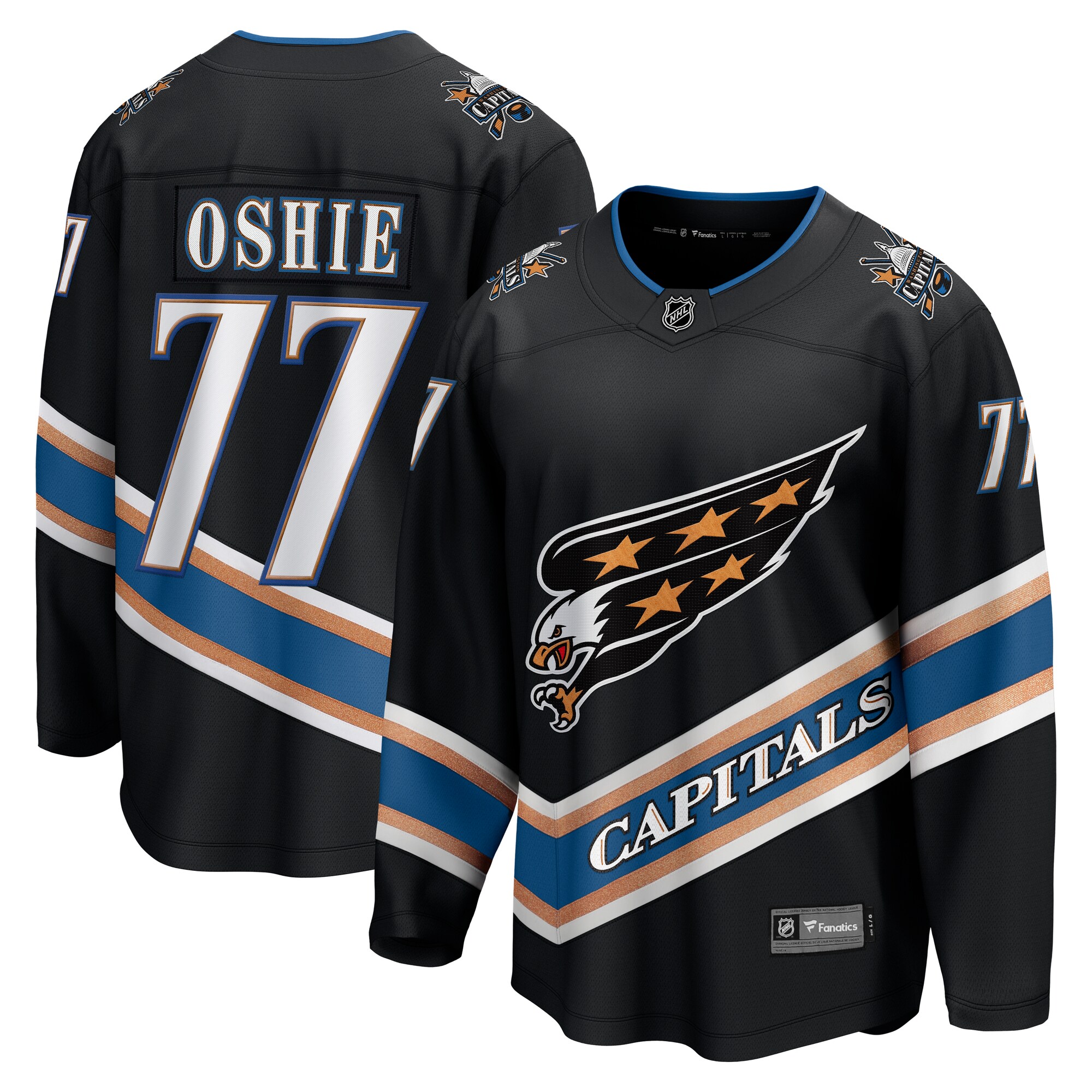 Washington Capitals TJ Oshie Black Alternate 50th Anniversary Premier Breakaway Player NHL Jersey Men's