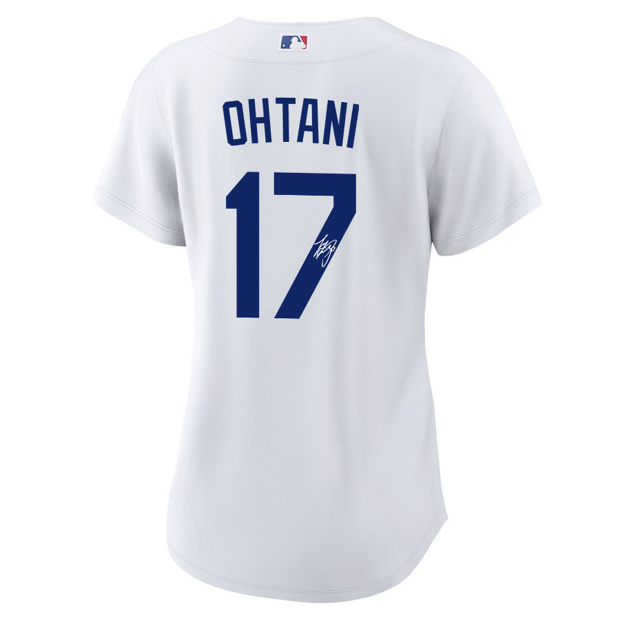 Shohei Ohtani 17 Signed Los Angeles Dodgers Home White MLB Jersey Women's