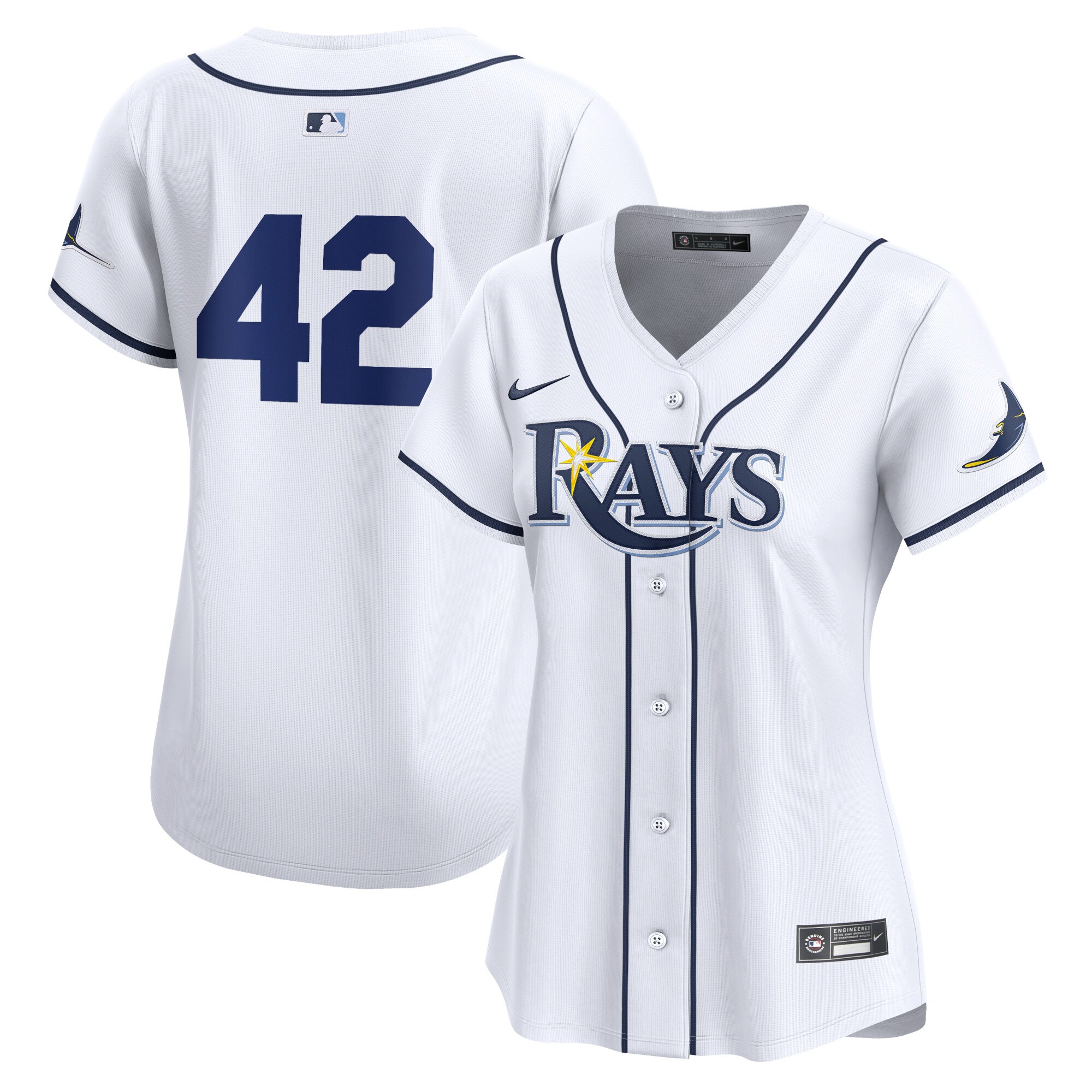 Tampa Bay Rays White 2024 Jackie Robinson Day Home Limited MLB Jersey Women's