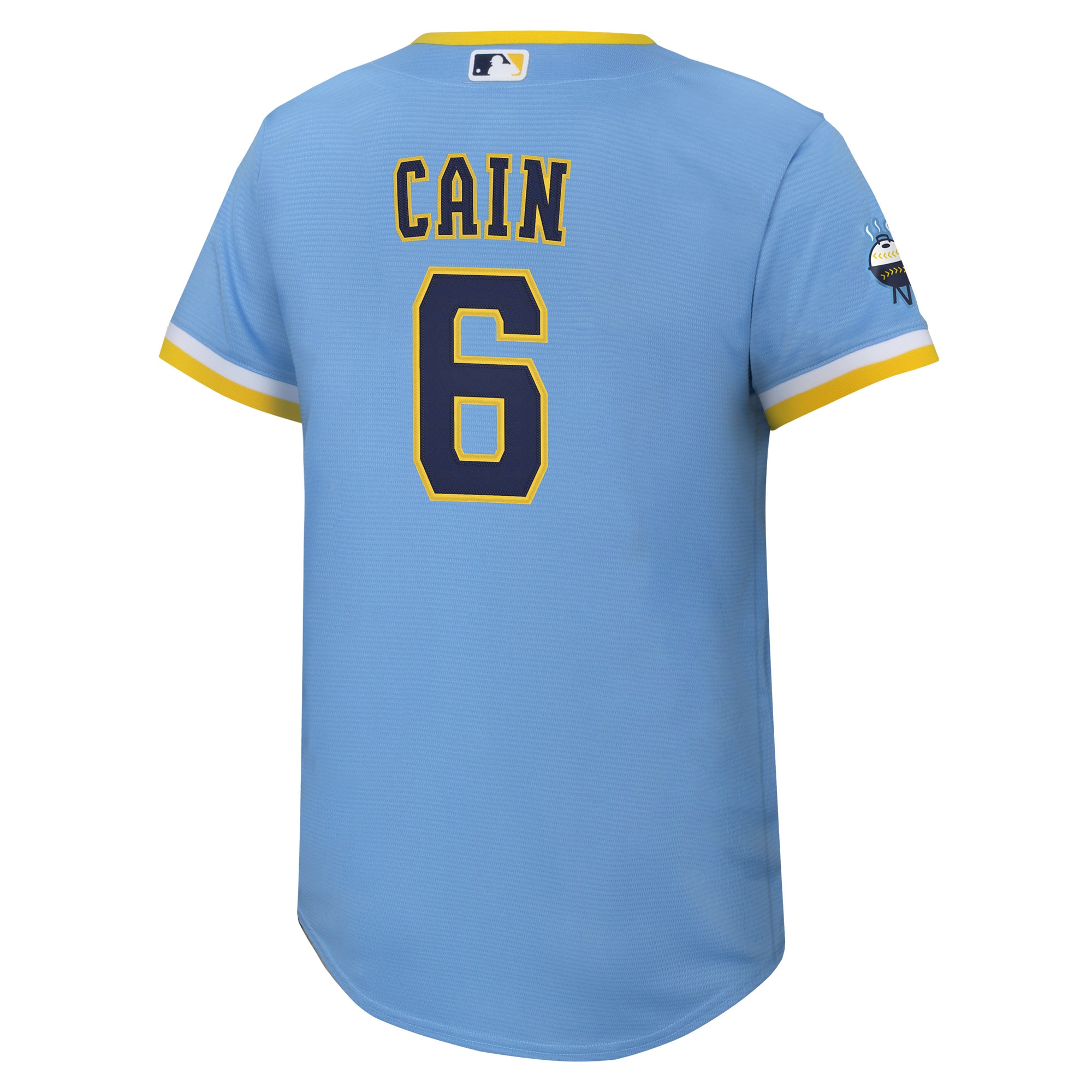 Milwaukee Brewers Lorenzo Cain Powder Blue City Connect Player MLB Jersey Youth