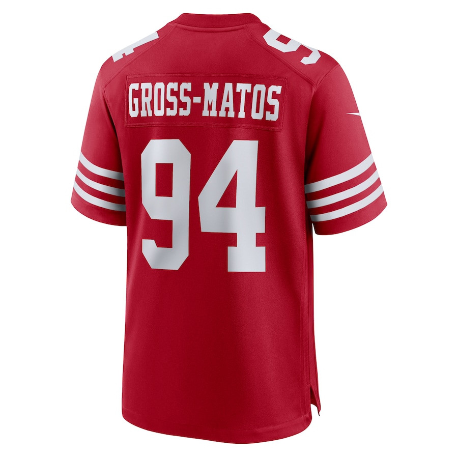 Yetur Gross-Matos 94 San Francisco 49ers Team Game Scarlet NFL Jersey Men's
