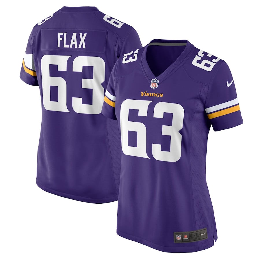 Jeremy Flax 63 Minnesota Vikings Game Purple NFL Jersey Women's