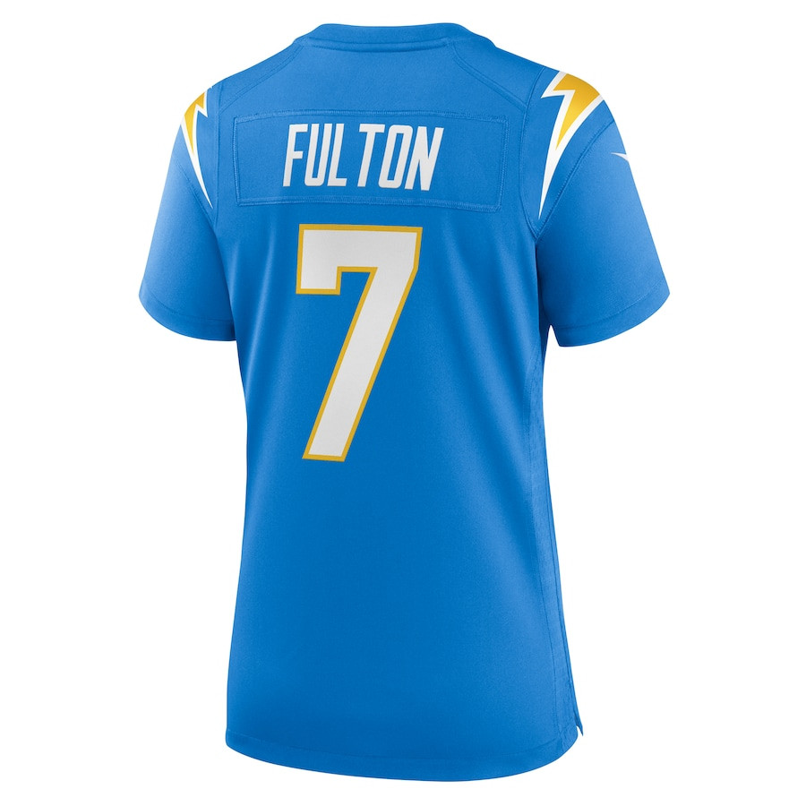 Kristian Fulton 7 Los Angeles Chargers Game Powder Blue NFL Jersey Women's