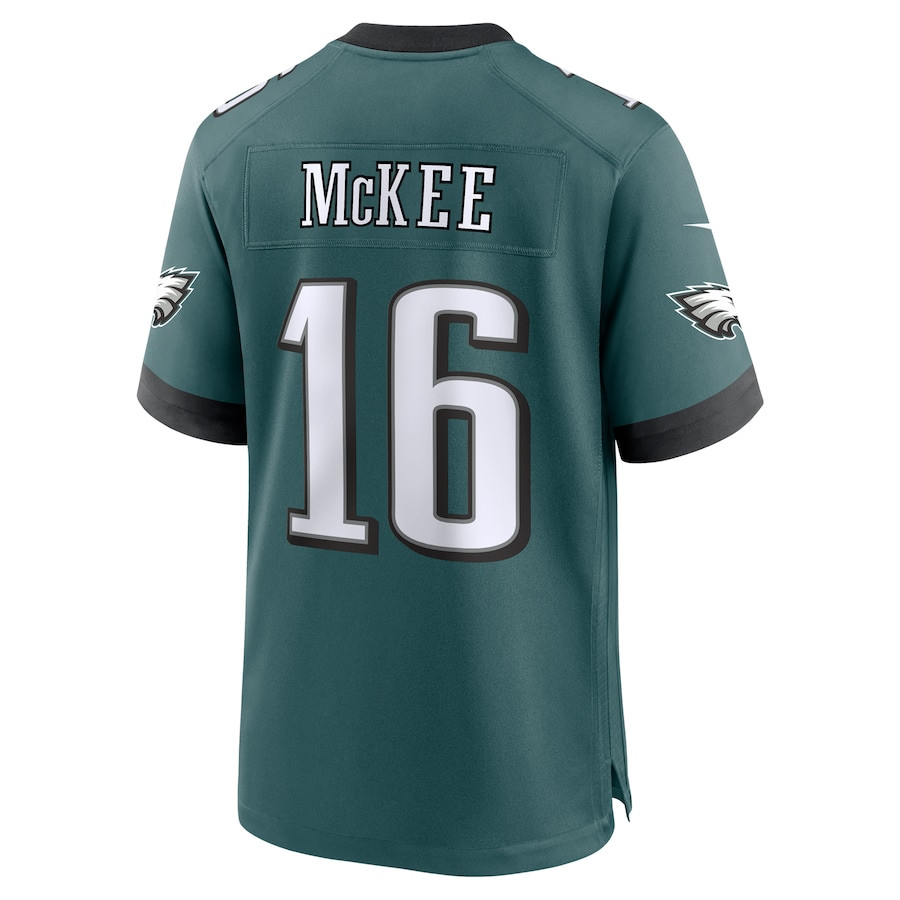 Tanner McKee 16 Philadelphia Eagles Team Game Midnight Green NFL Jersey Men's