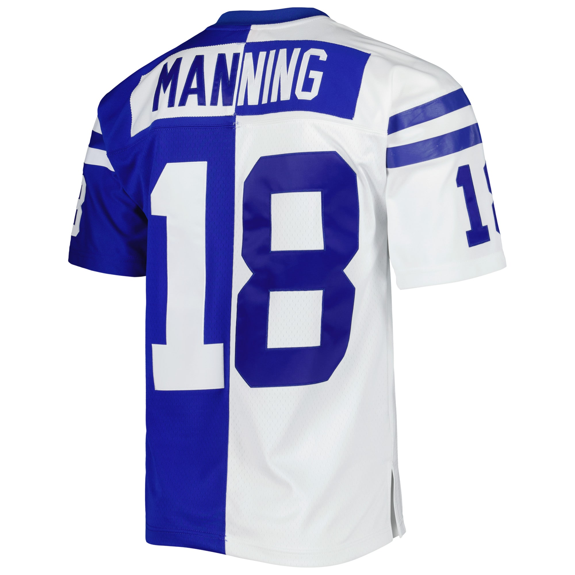 Indianapolis Colts Peyton Manning Mitchell Ness Royal/White 1998 Split Legacy NFL Jersey Men's