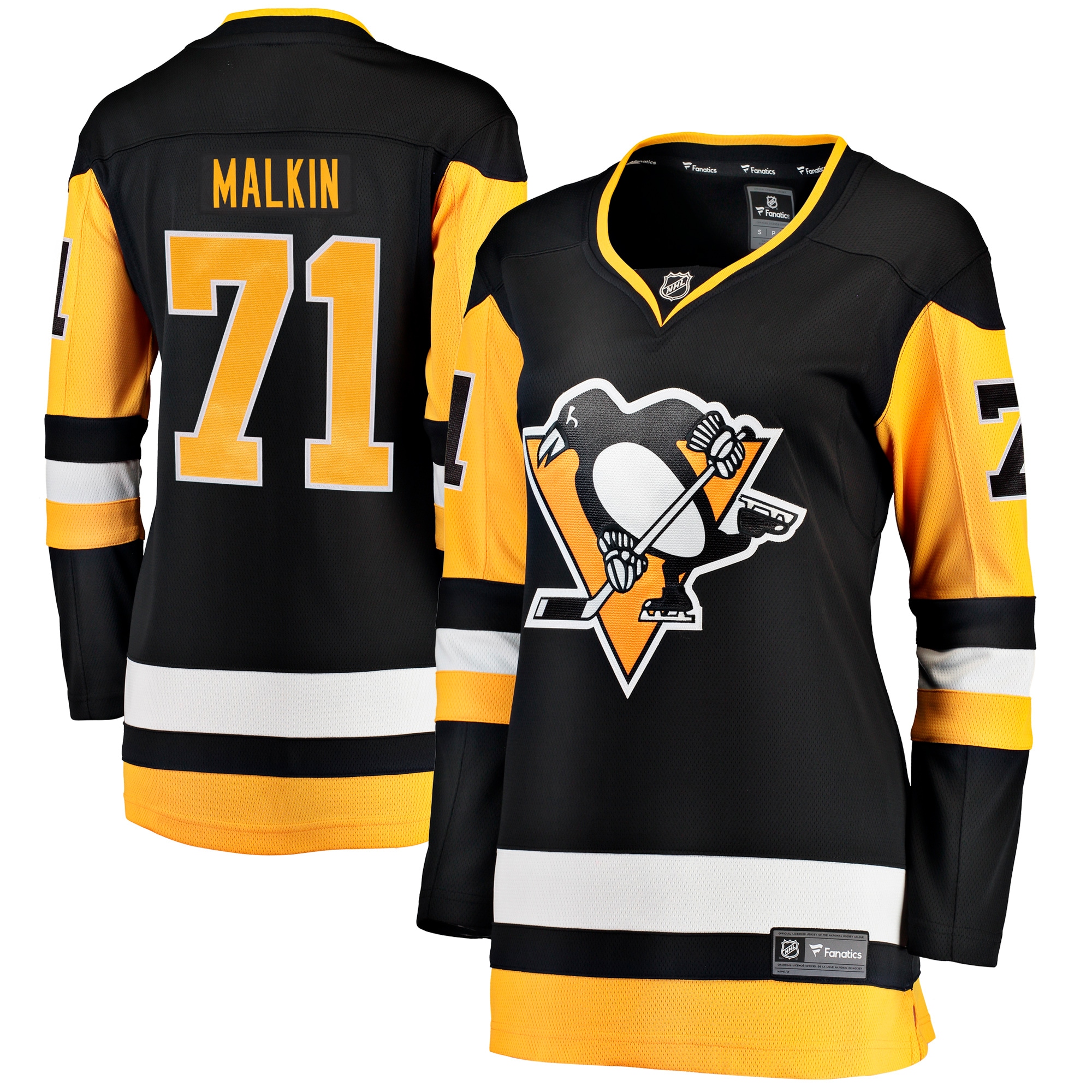 Pittsburgh Penguins Evgeni Malkin Black Home Breakaway Player NHL Jersey Women's