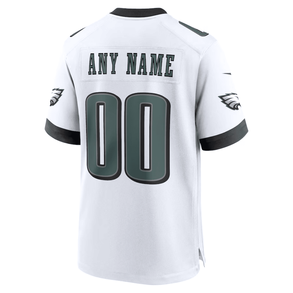 Philadelphia Eagles Super Bowl LIX Patch Game Custom White NFL Jersey Men's