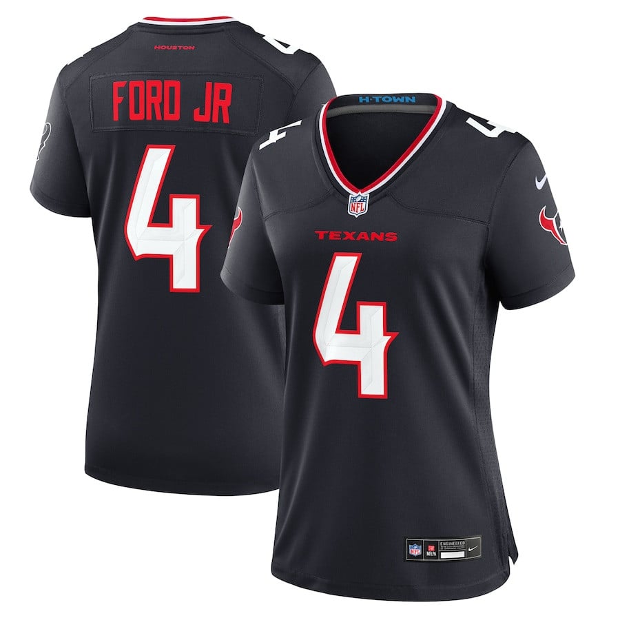 Mike Ford 4 Houston Texans Team Game Navy NFL Jersey Women's