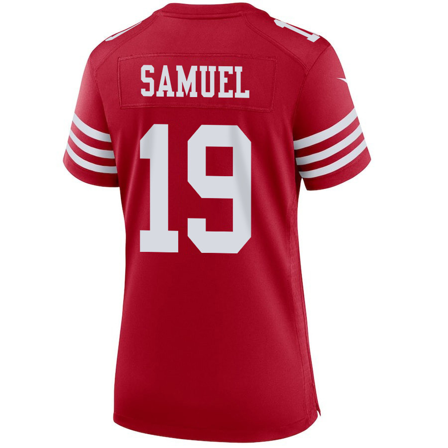 Deebo Samuel 19 San Francisco 49ers Super Bowl LVIII Patch Game Scarlet NFL Jersey Women's