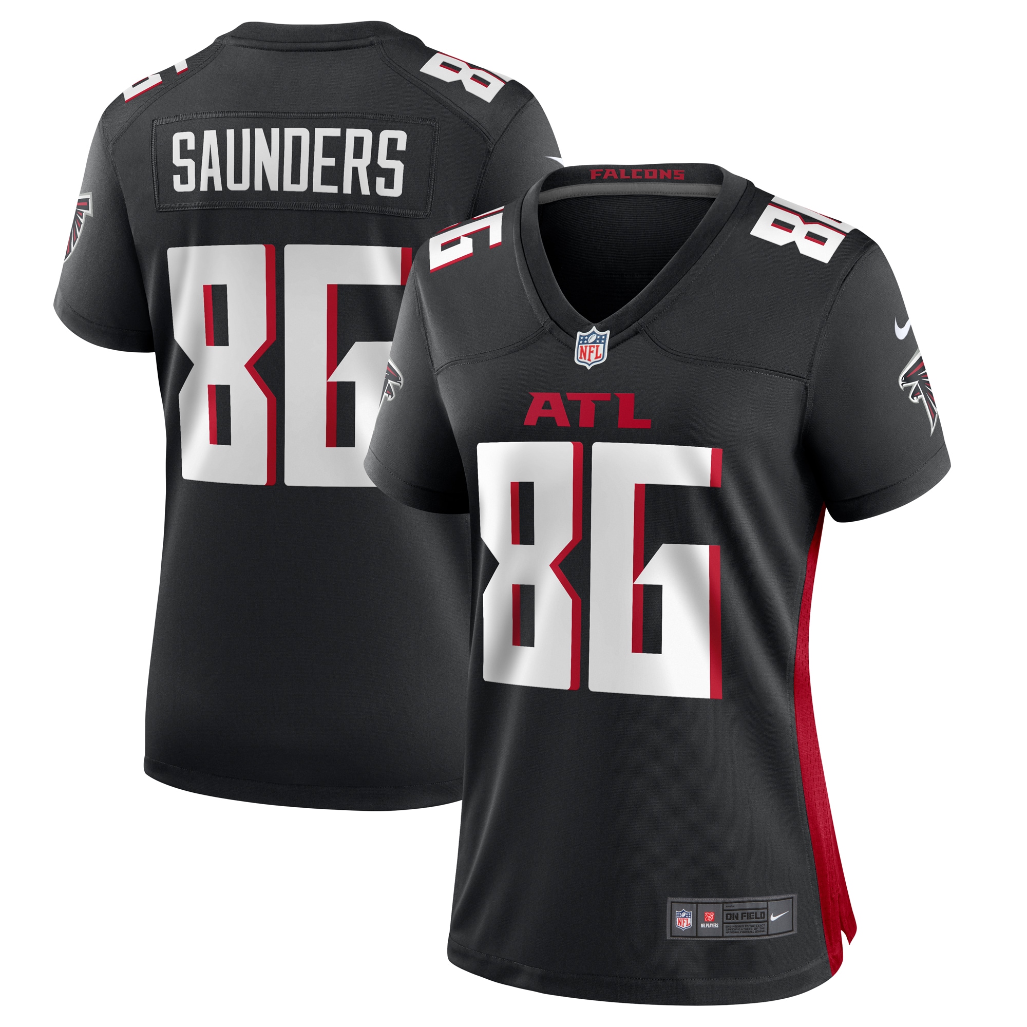 Atlanta Falcons CJ Saunders Black Team Game NFL Jersey Women's