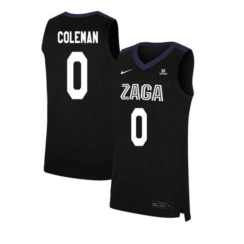 0 Gerard Coleman Black Elite Gonzaga Bulldogs NCAA Jersey Men's