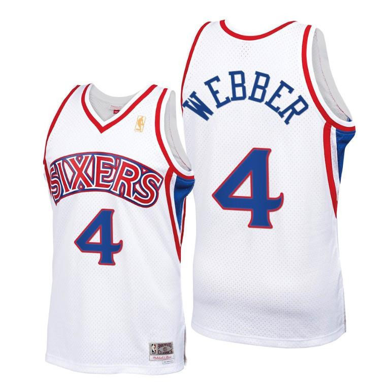 Chris Webber Philadelphia 76ers White Throwback 90s HWC Swingman NBA Jersey Men's
