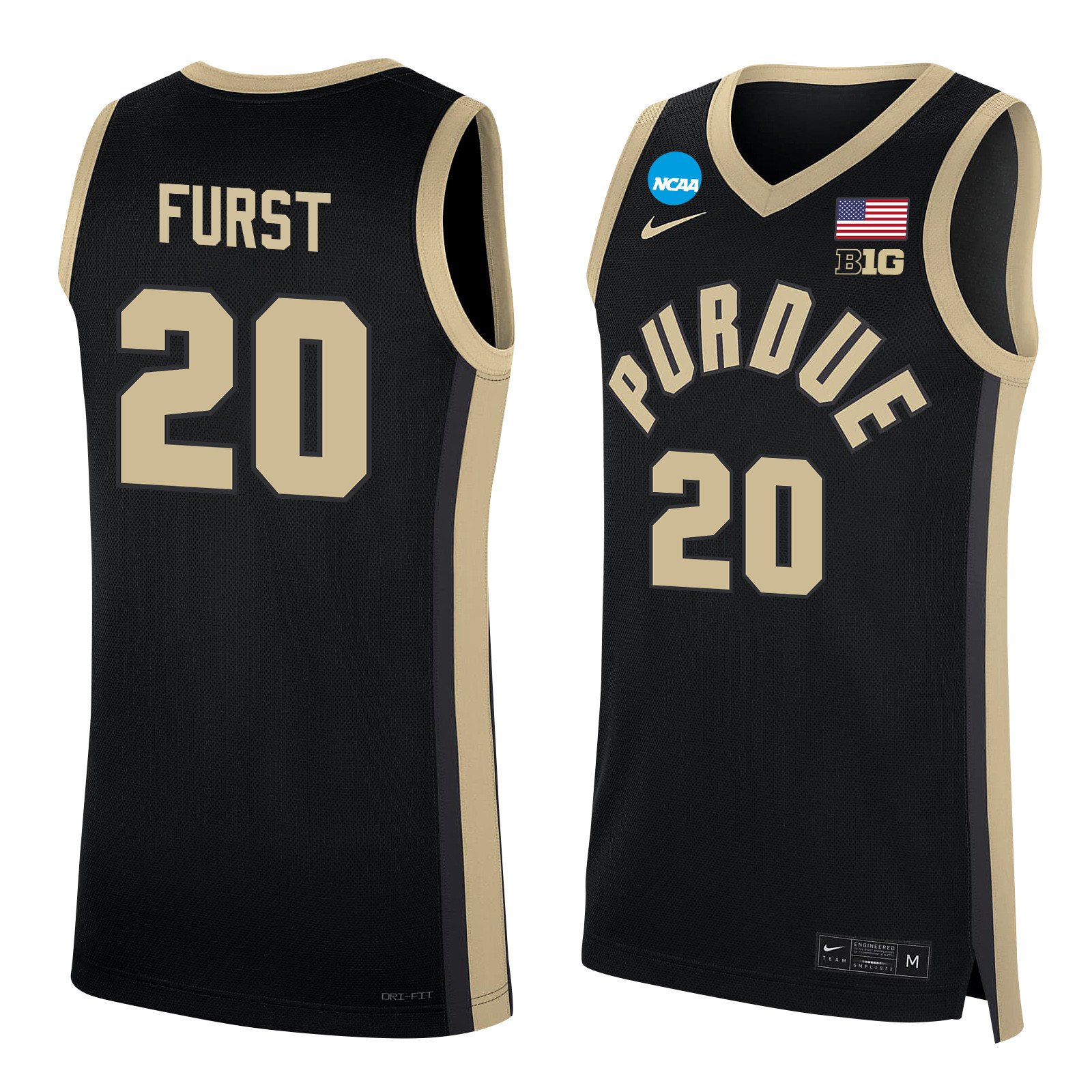 Josh Furst 20 Purdue Boilermakers 2024 Black Unisex NCAA Jersey Unisex