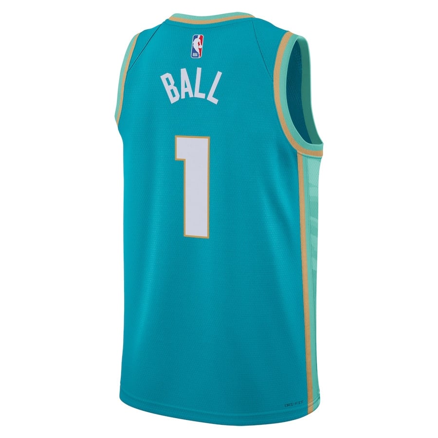 LaMelo Ball 1 Charlotte Hornets 2023/24 City Edition Swingman Teal NBA Jersey Men's