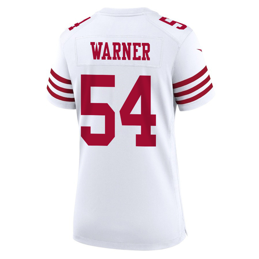 Fred Warner 54 San Francisco 49ers Super Bowl LVIII Patch Game White NFL Jersey Women's