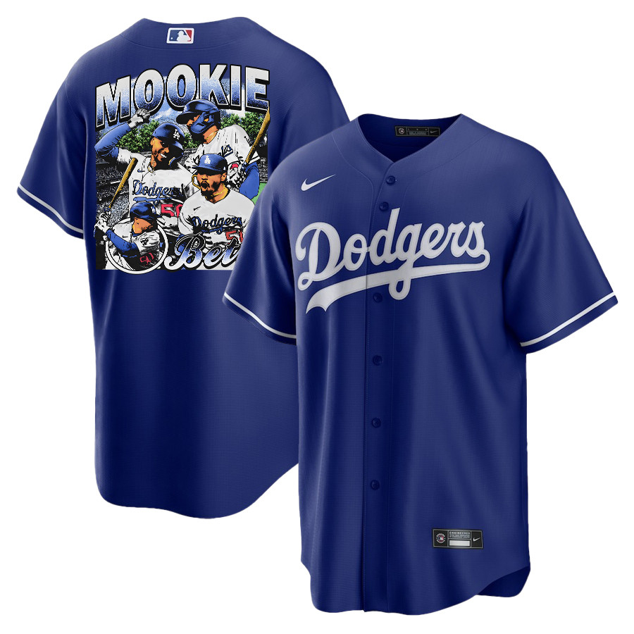 Mookie Betts 50 Los Angeles Dodgers Stadium 2023 Alternate Player Royal MLB Jersey Men's