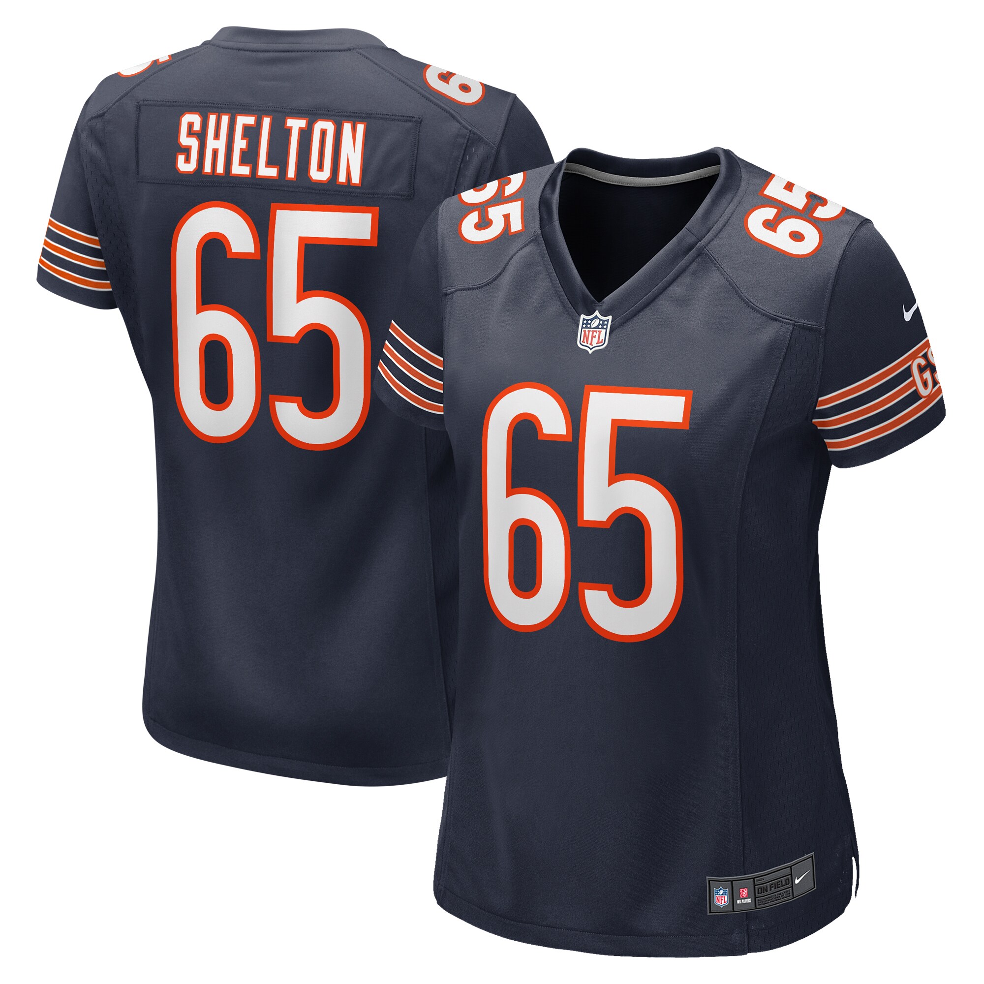 Chicago Bears Coleman Shelton Navy Game NFL Jersey Women's
