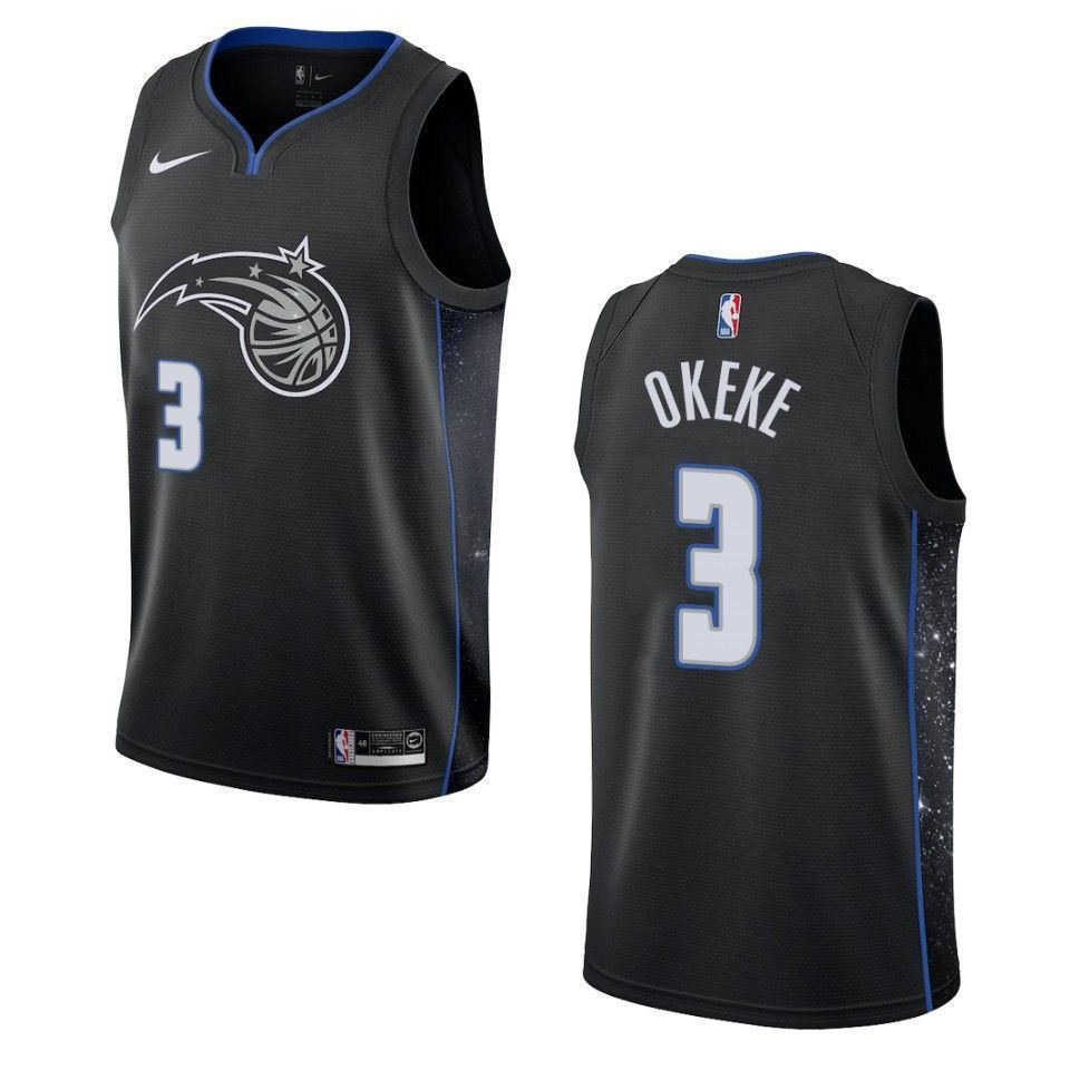 Orlando Magicc 3 Chuma Okeke City Swingman Black NBA Jersey Men's