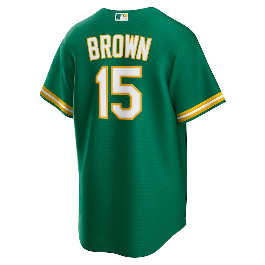 Seth Brown 15 Oakland Athletics Alternate Team Kelly Green MLB Jersey Men's