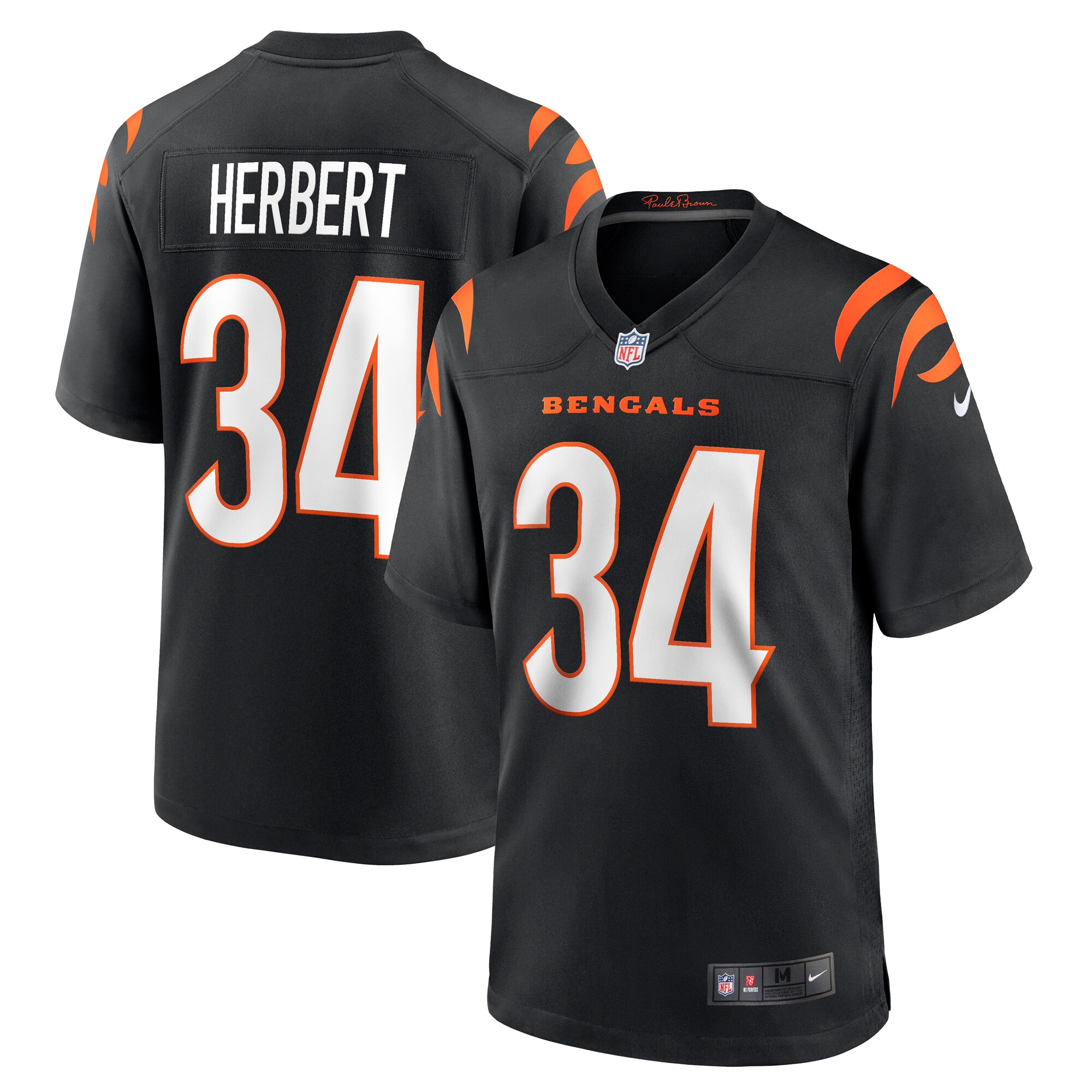 Cincinnati Bengals Khalil Herbert Black Game NFL Jersey Men's