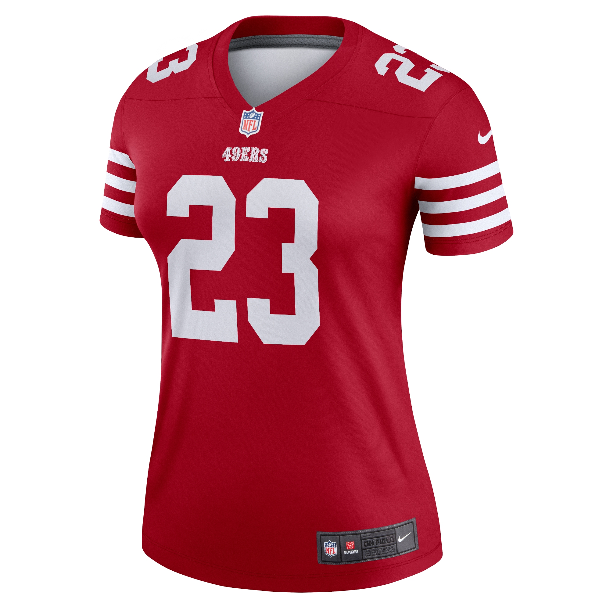 San Francisco 49ers Christian McCaffrey Scarlet Legend Player Performance Top NFL Jersey Women's