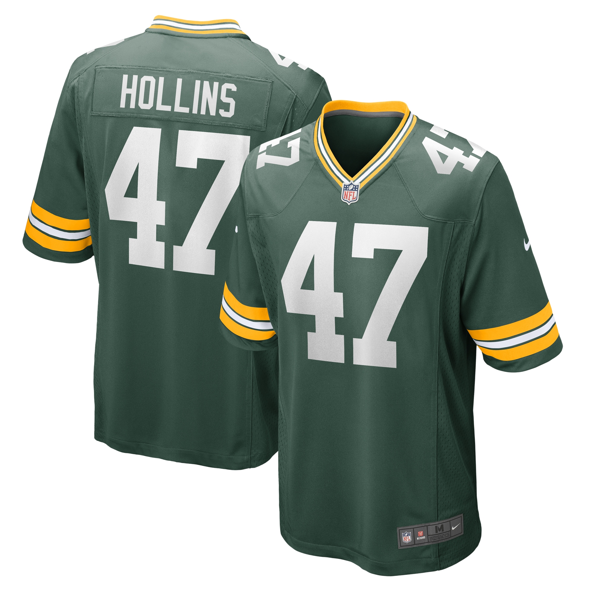 Green Bay Packers Justin Hollins Green Home Game Player NFL Jersey Men's