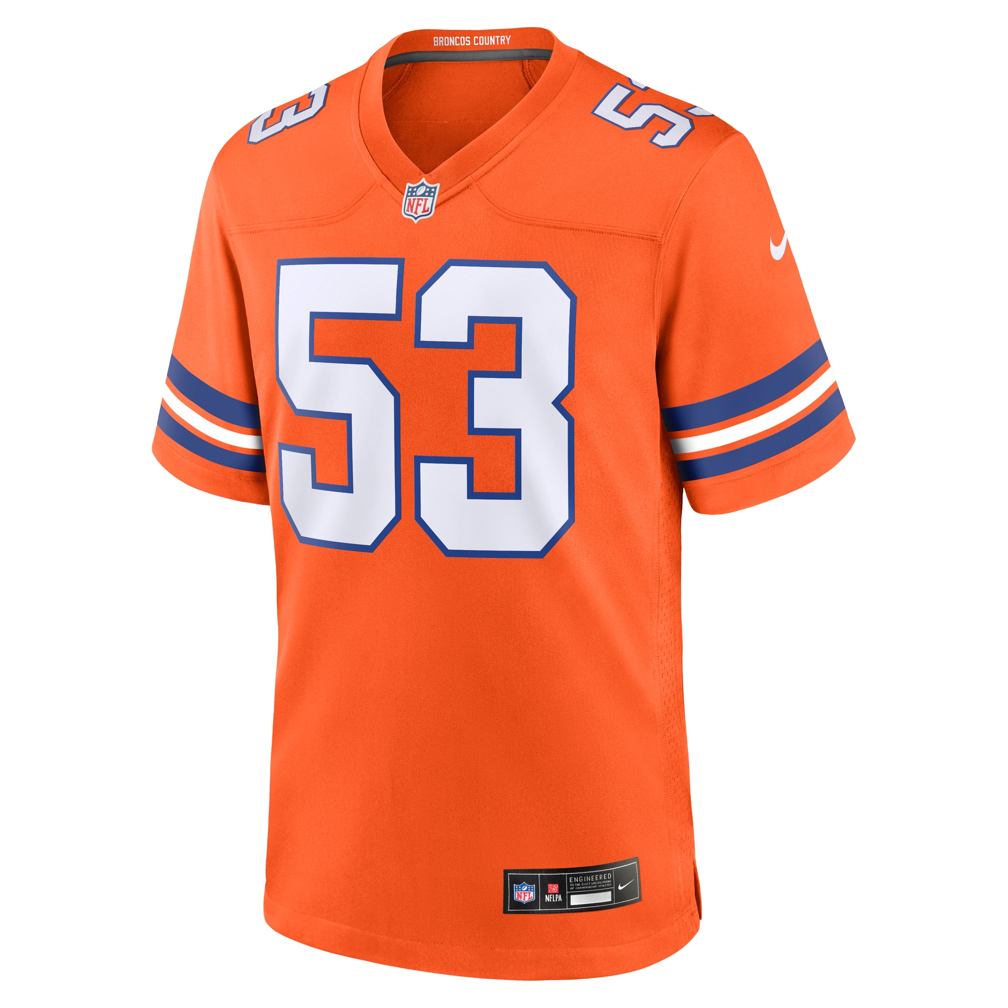 Denver Broncos Randy Gradishar Orange Mile High Collection 1977 Throwback Retired Player Game NFL Jersey Men's